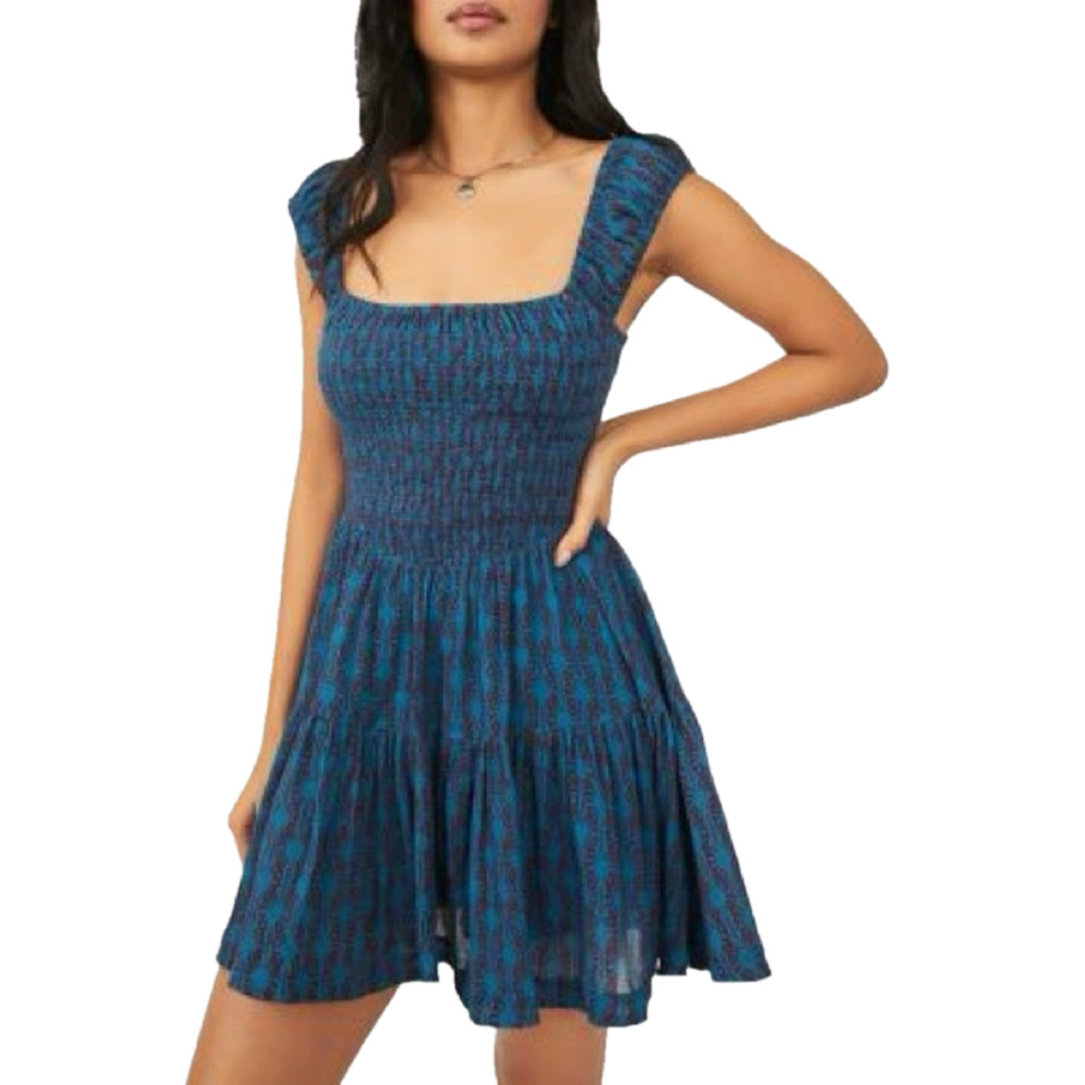 Free People Sweet Annie Printed Tiered Mini Dress XS